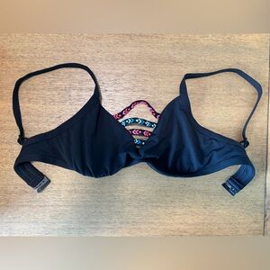 Seafolly Black Bikini Top with Multicolor Straps